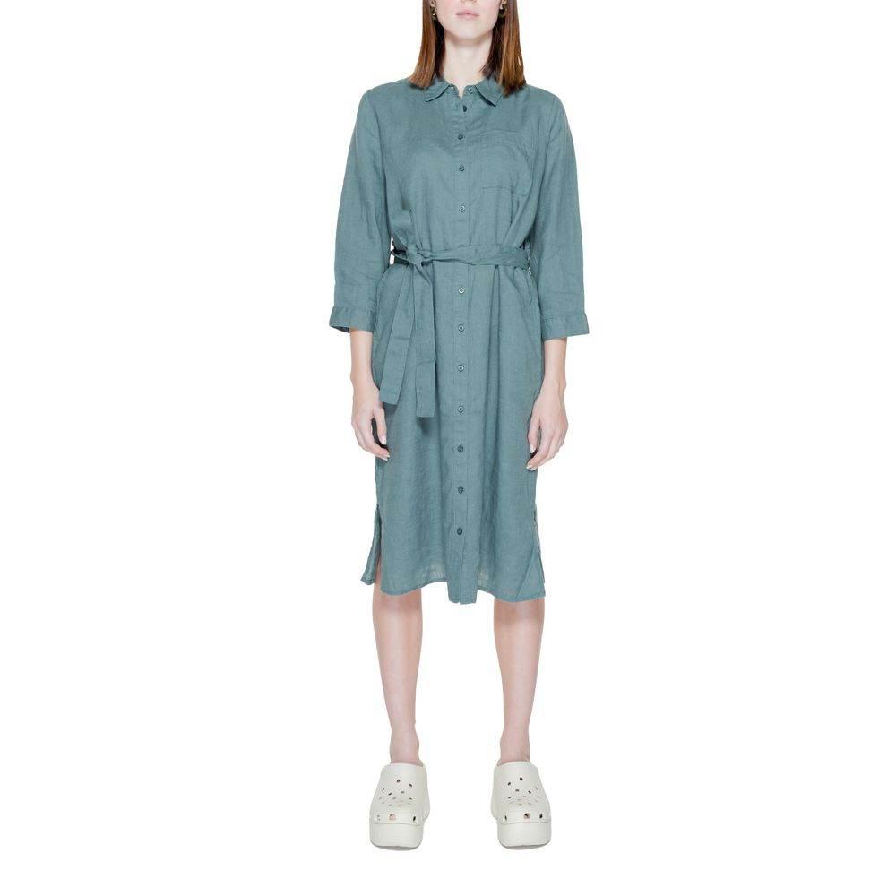Street One Green Linen Dress - Hilstor