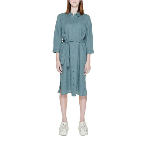 Street One Green Linen Dress - Hilstor