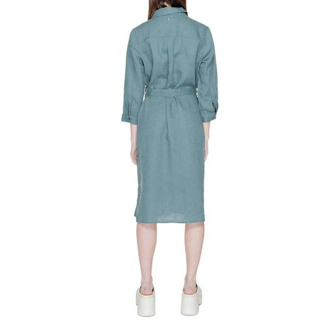 Street One Green Linen Dress - Hilstor
