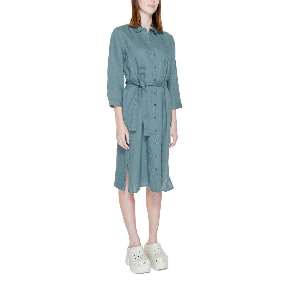 Street One Green Linen Dress - Hilstor