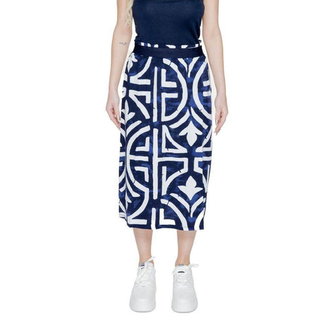 Street One Blue Viscose Skirt - Hilstor