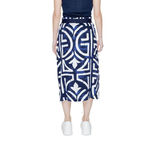 Street One Blue Viscose Skirt - Hilstor