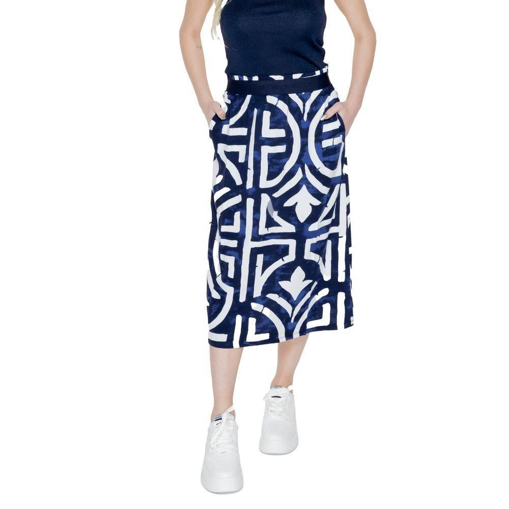Street One Blue Viscose Skirt - Hilstor