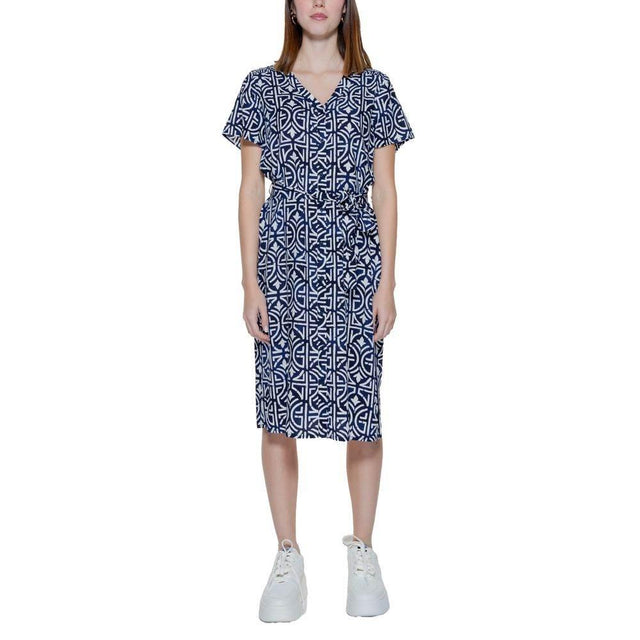 Street One Blue Viscose Dress - Hilstor