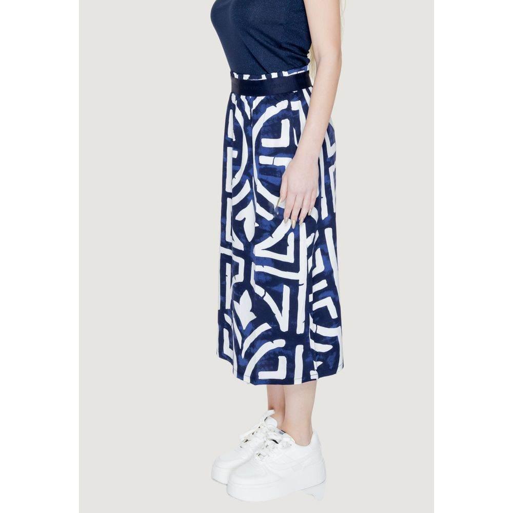 Street One Blue Viscose Skirt - Hilstor