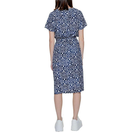 Street One Blue Viscose Dress - Hilstor
