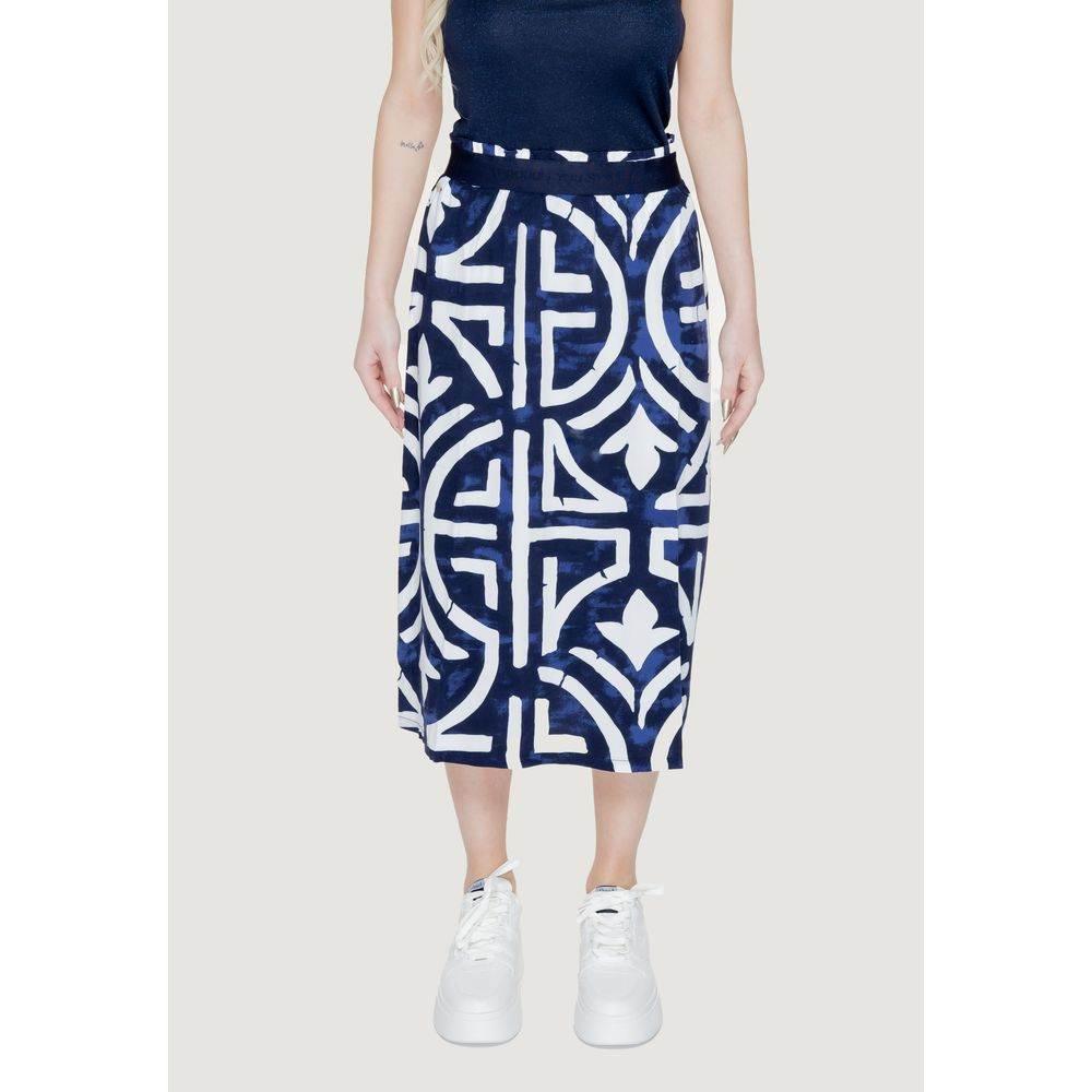 Street One Blue Viscose Skirt - Hilstor