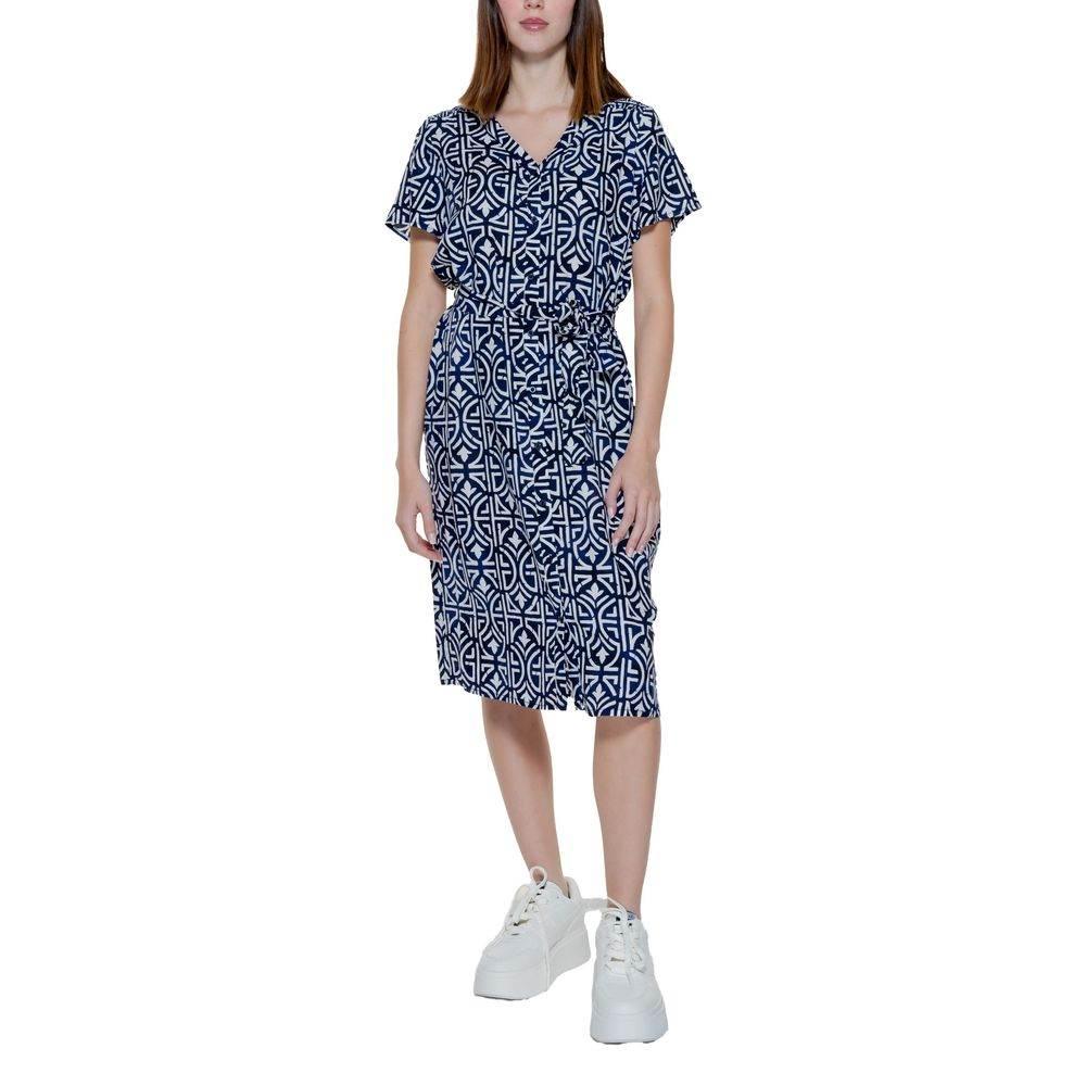 Street One Blue Viscose Dress - Hilstor