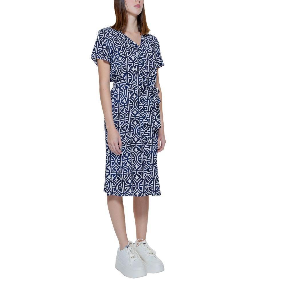Street One Blue Viscose Dress - Hilstor
