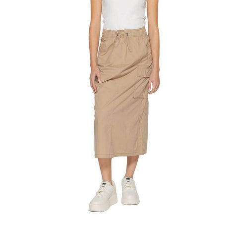 Street One Beige Cotton Skirt - Hilstor
