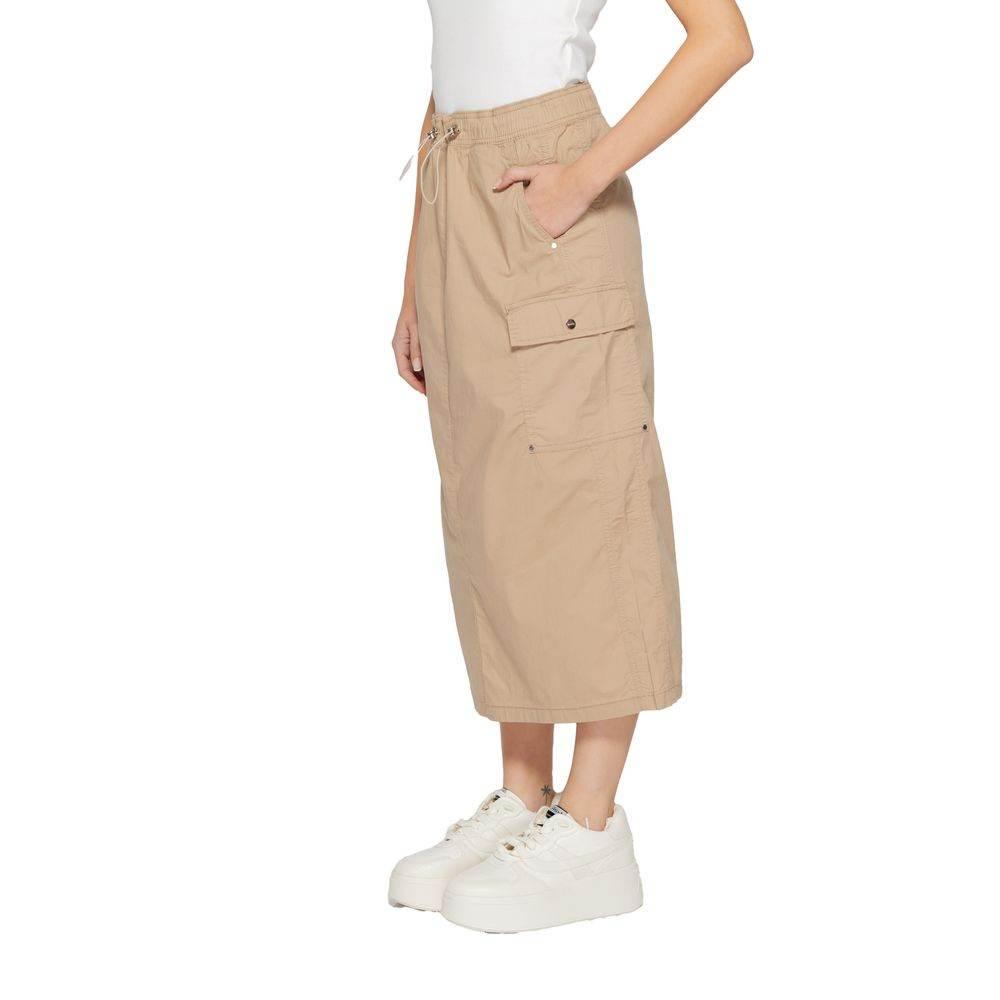 Street One Beige Cotton Skirt - Hilstor