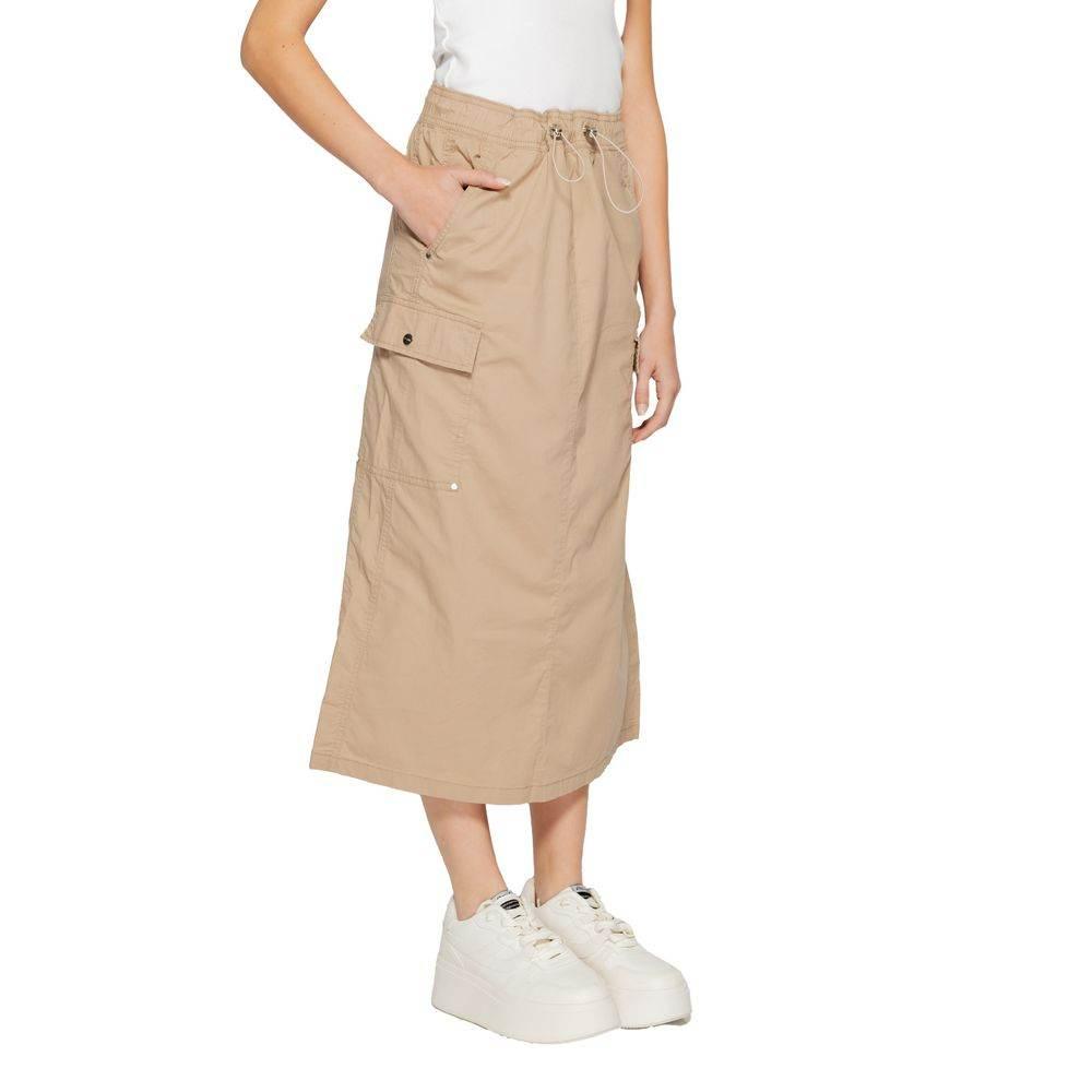 Street One Beige Cotton Skirt - Hilstor