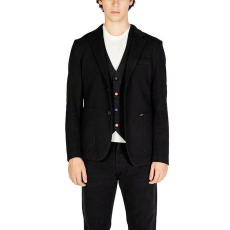 Gianni Lupo Black Cotton Blazer - Hilstor