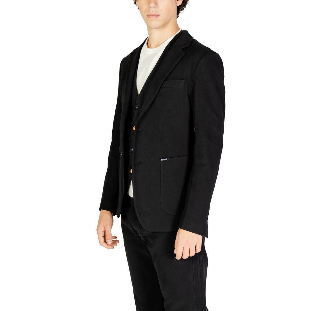 Gianni Lupo Black Cotton Blazer - Hilstor