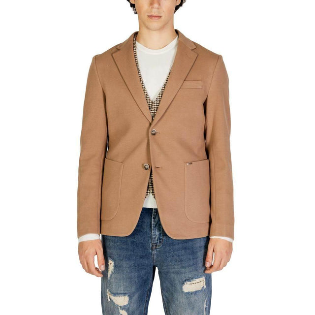 Gianni Lupo Beige Cotton Blazer - Hilstor