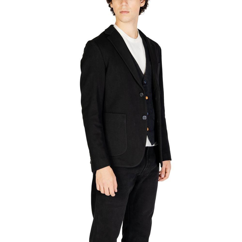 Gianni Lupo Black Cotton Blazer - Hilstor