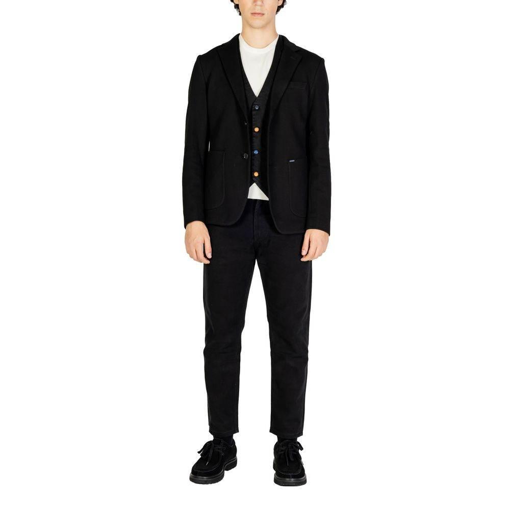 Gianni Lupo Black Cotton Blazer - Hilstor