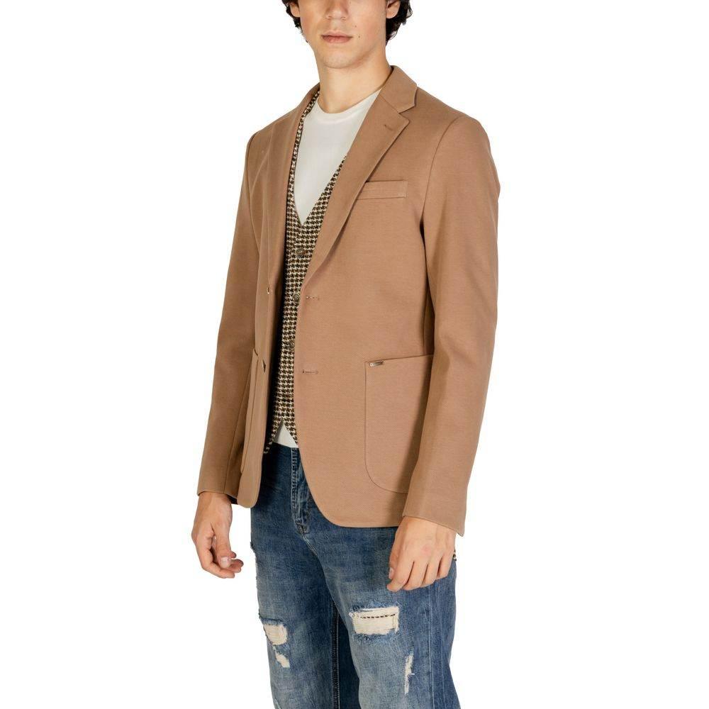 Gianni Lupo Beige Cotton Blazer - Hilstor