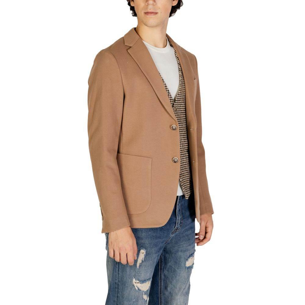 Gianni Lupo Beige Cotton Blazer - Hilstor