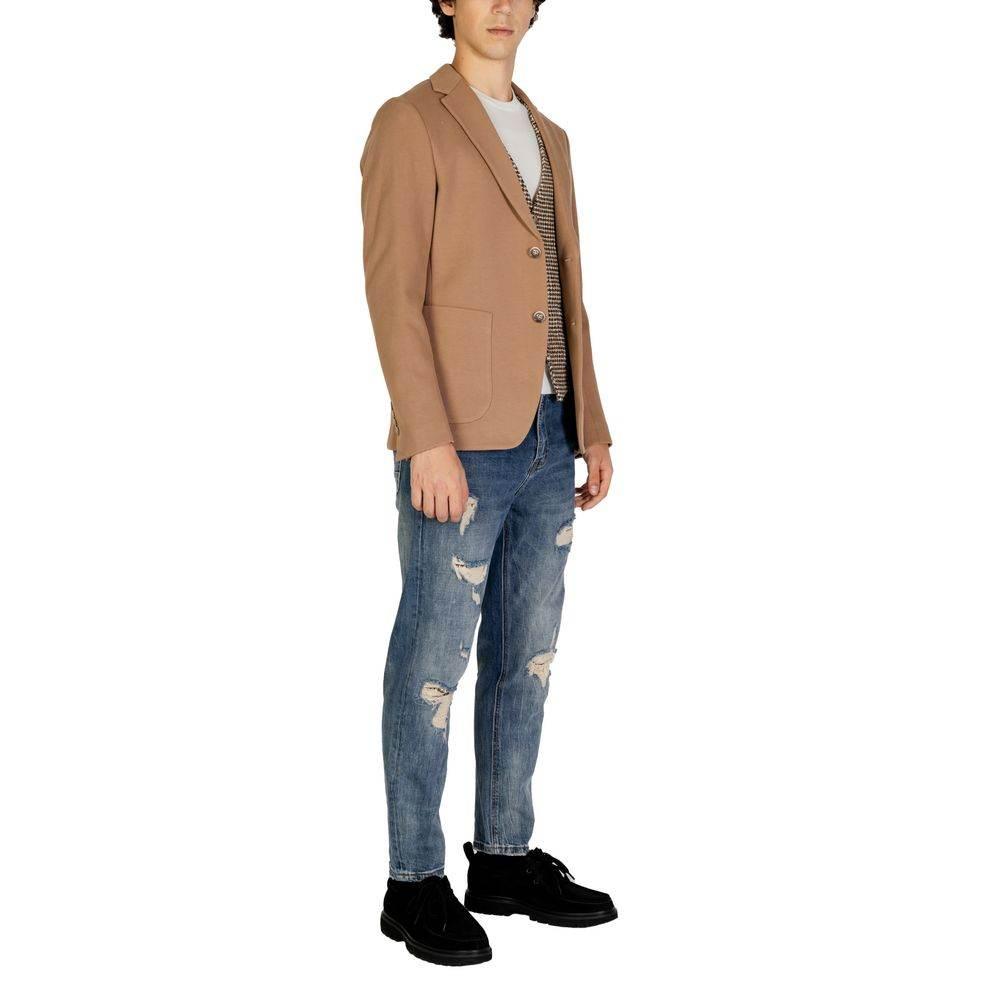 Gianni Lupo Beige Cotton Blazer - Hilstor
