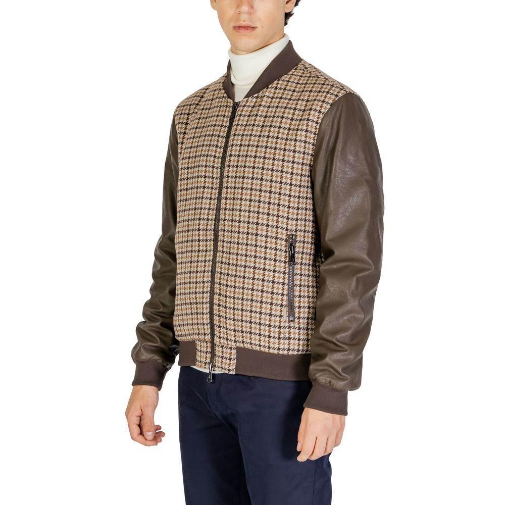 Gianni Lupo Brown Polyester Jackets & Coat - Hilstor