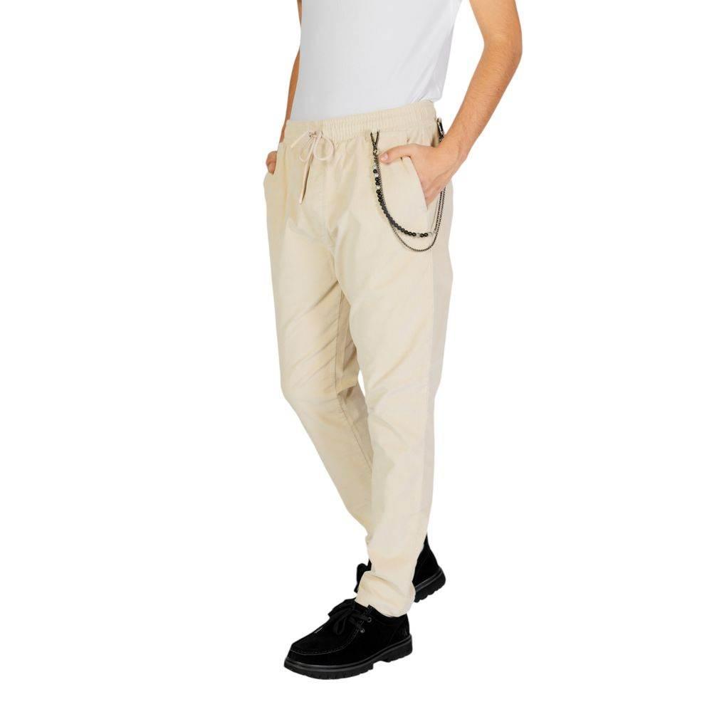 Gianni Lupo Cream Cotton Pant - Hilstor
