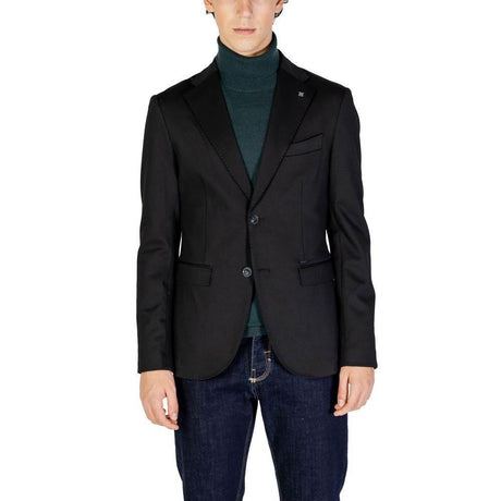 Gianni Lupo Black Polyester Blazer - Hilstor