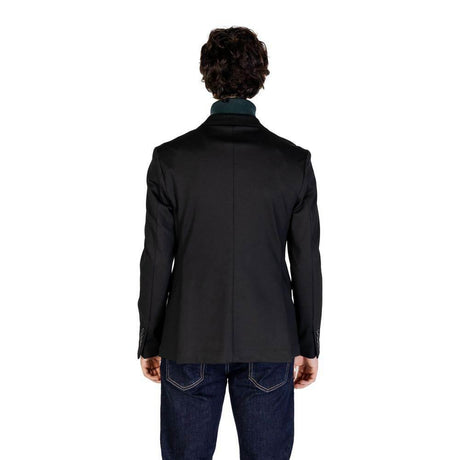 Gianni Lupo Black Polyester Blazer - Hilstor