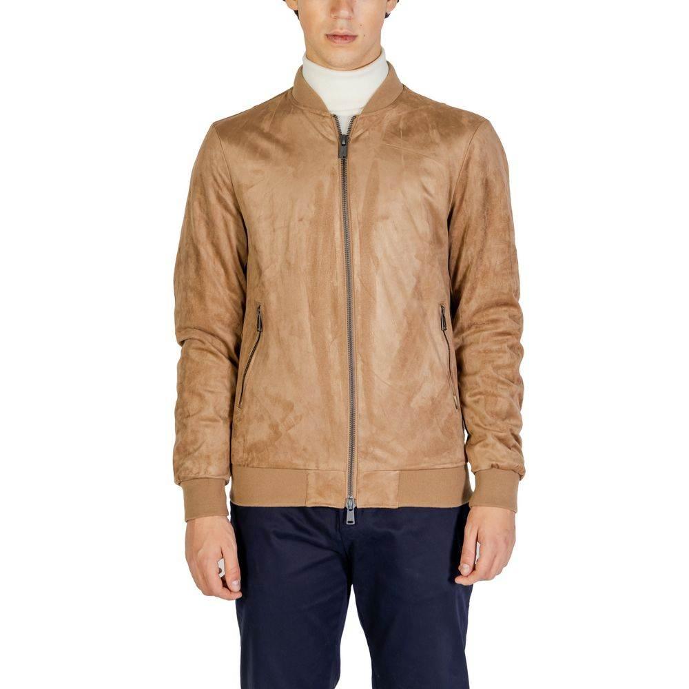 Gianni Lupo Beige Polyester Jackets & Coat - Hilstor