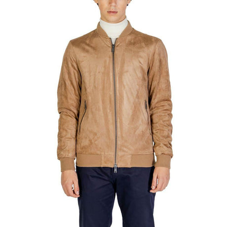 Gianni Lupo Beige Polyester Jackets & Coat - Hilstor
