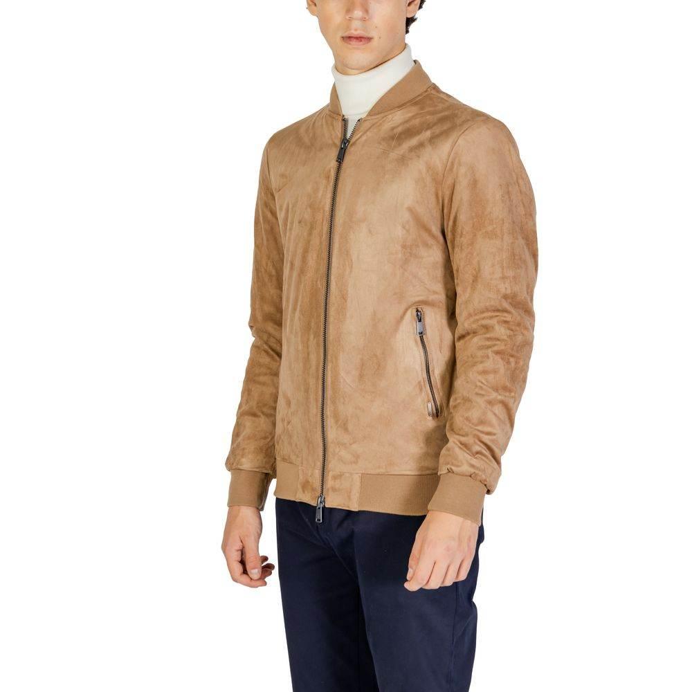 Gianni Lupo Beige Polyester Jackets & Coat - Hilstor