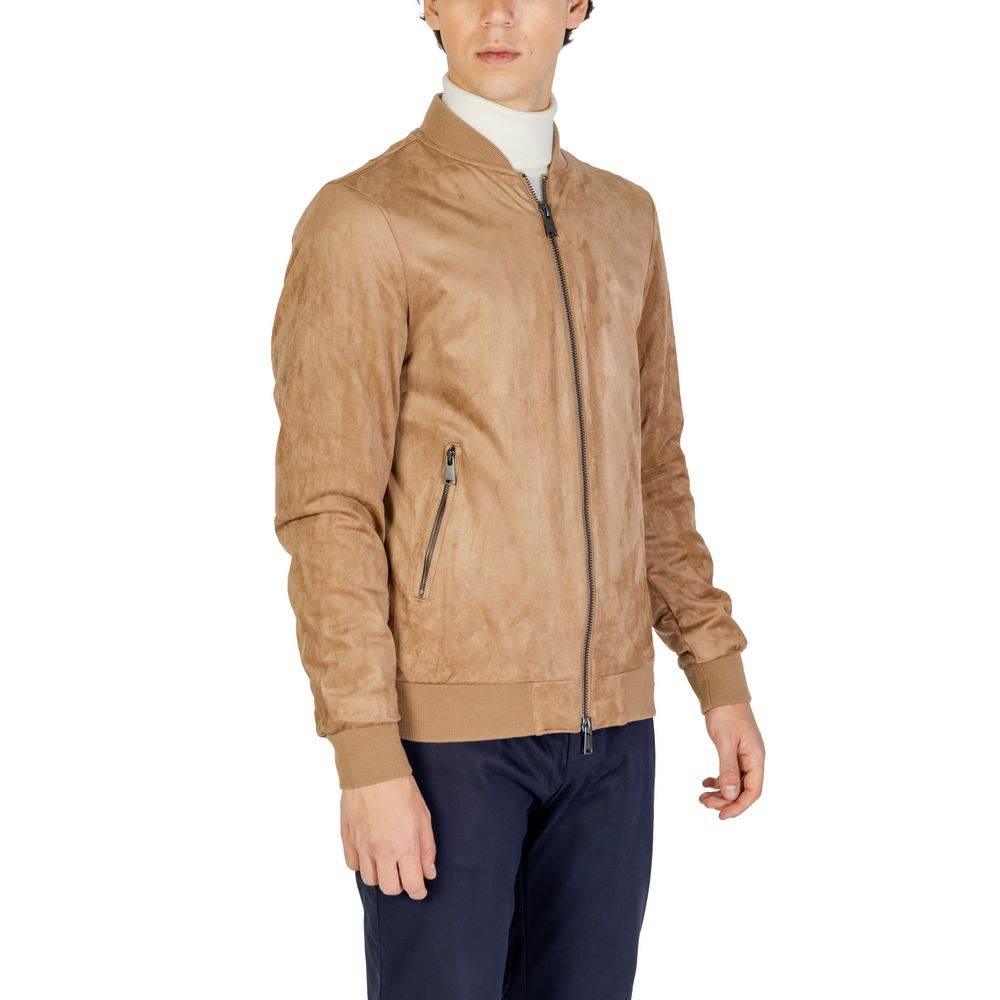 Gianni Lupo Beige Polyester Jackets & Coat - Hilstor