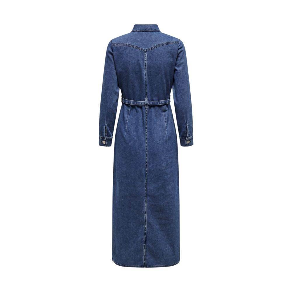 Only Blue Cotton Dress - Hilstor