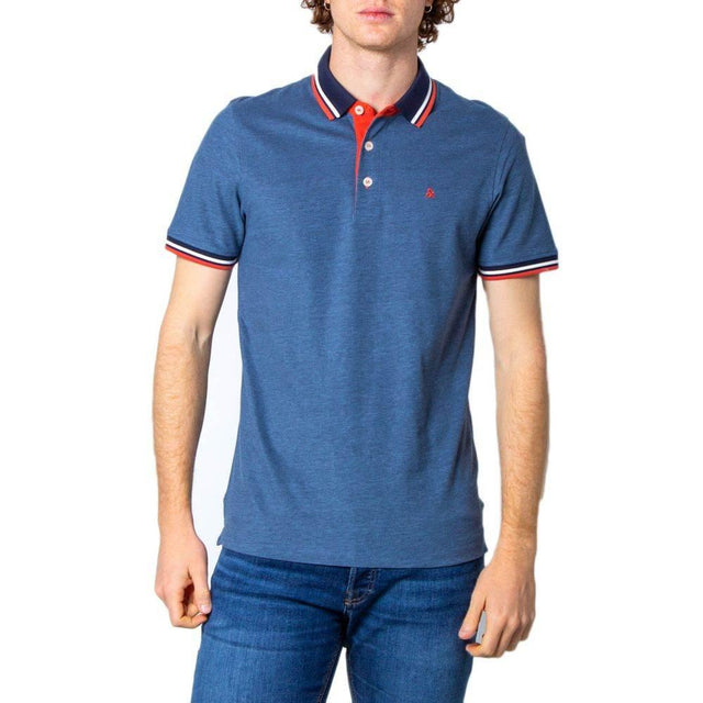 Jack Jones Blue Cotton Polo Shirt - Hilstor