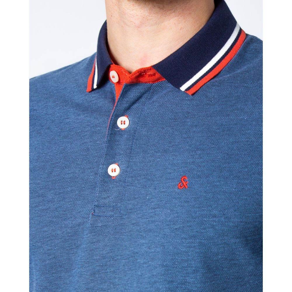 Jack Jones Blue Cotton Polo Shirt - Hilstor