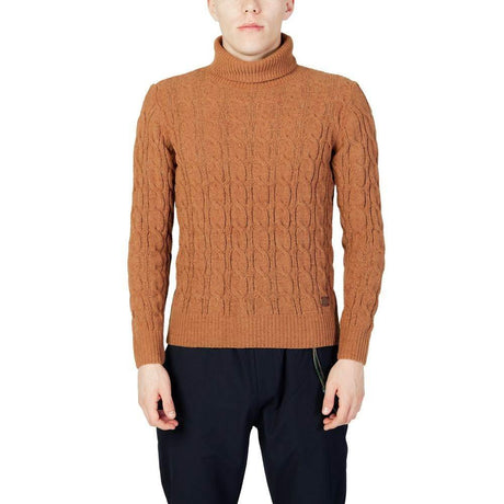 Gianni Lupo Brown Synthetic Turtleneck - Hilstor