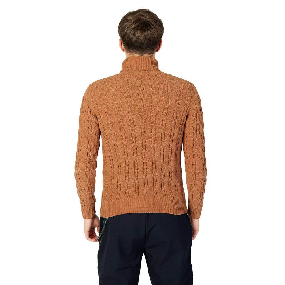 Gianni Lupo Brown Synthetic Turtleneck - Hilstor