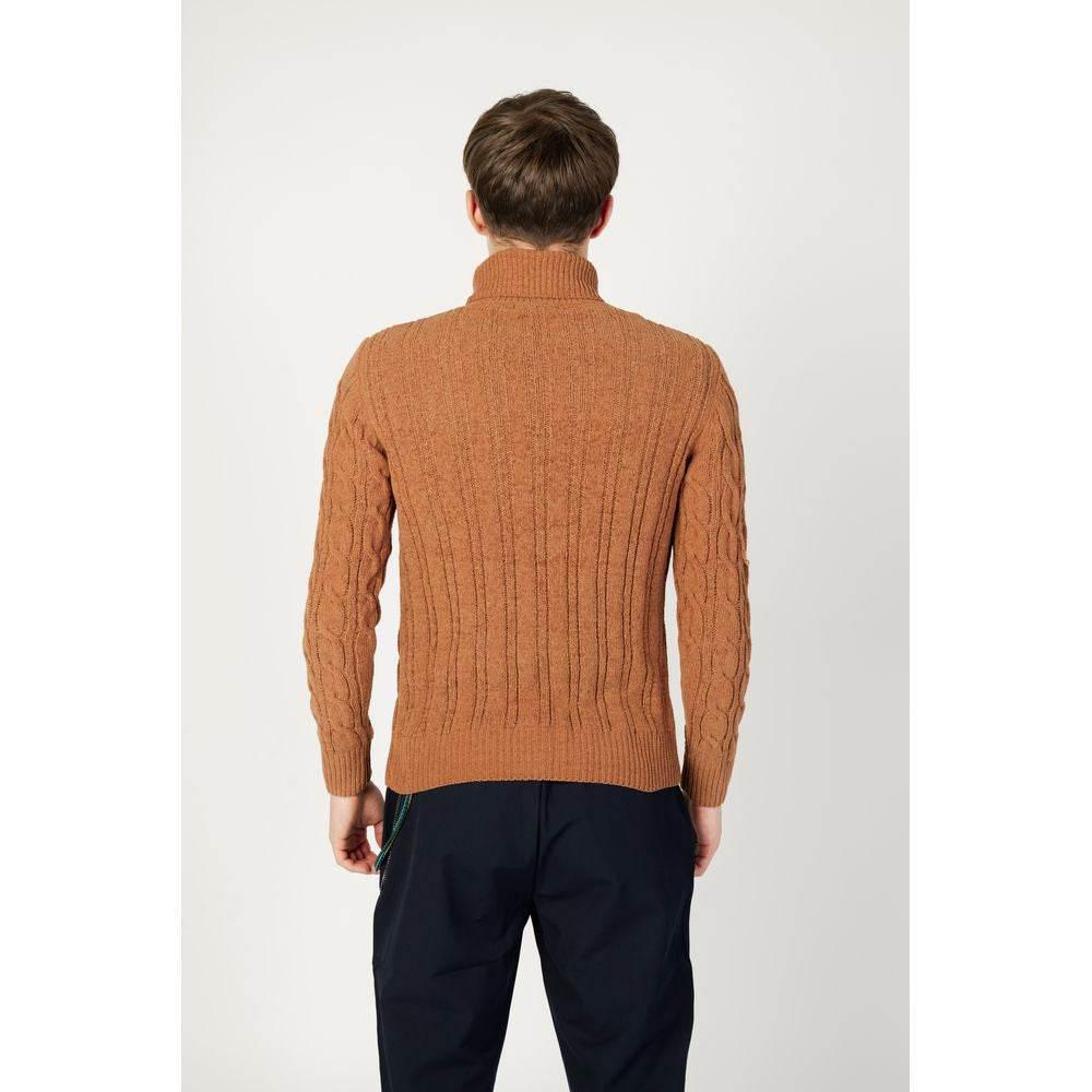 Gianni Lupo Brown Synthetic Turtleneck - Hilstor