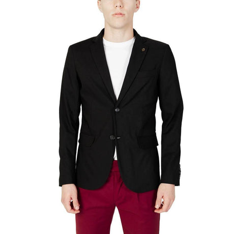 Gianni Lupo Black Cotton Blazer - Hilstor