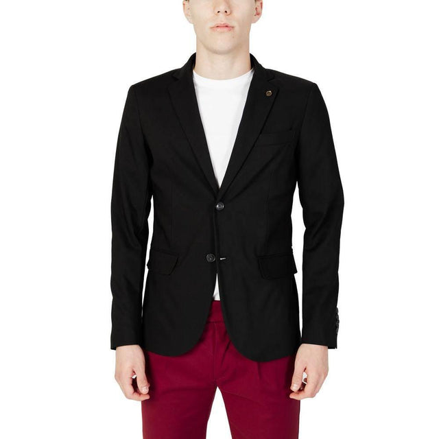 Gianni Lupo Black Cotton Blazer - Hilstor