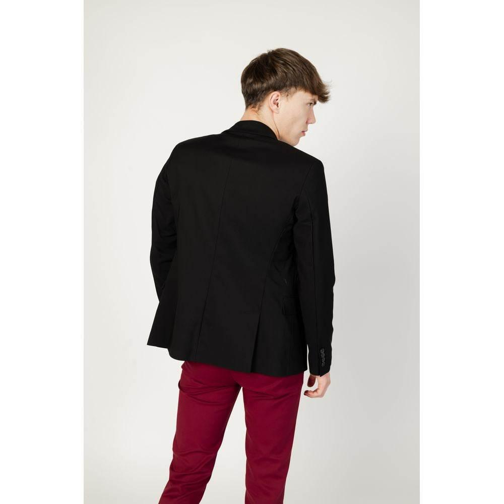 Gianni Lupo Black Cotton Blazer - Hilstor
