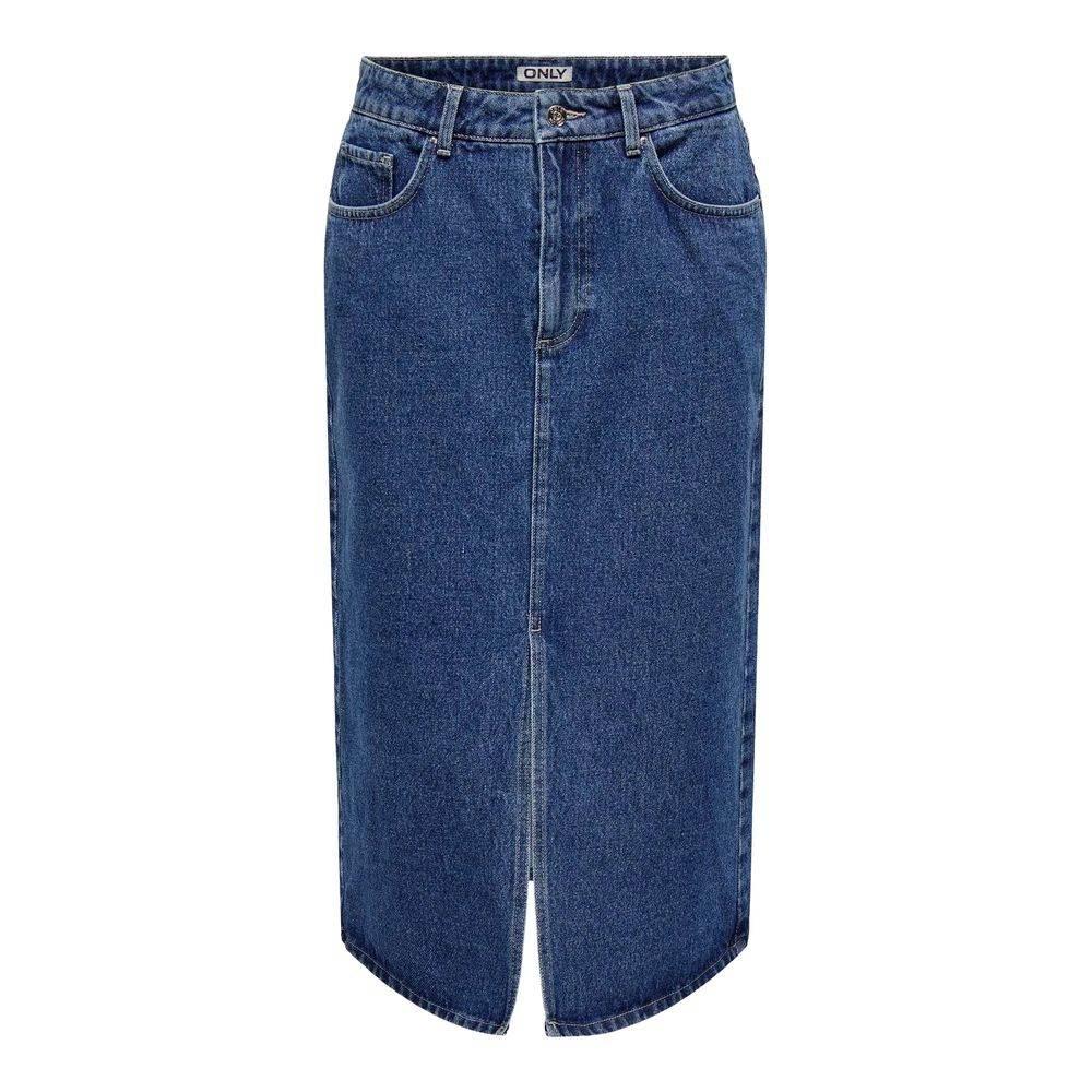 Only Blue Cotton Skirt - Hilstor
