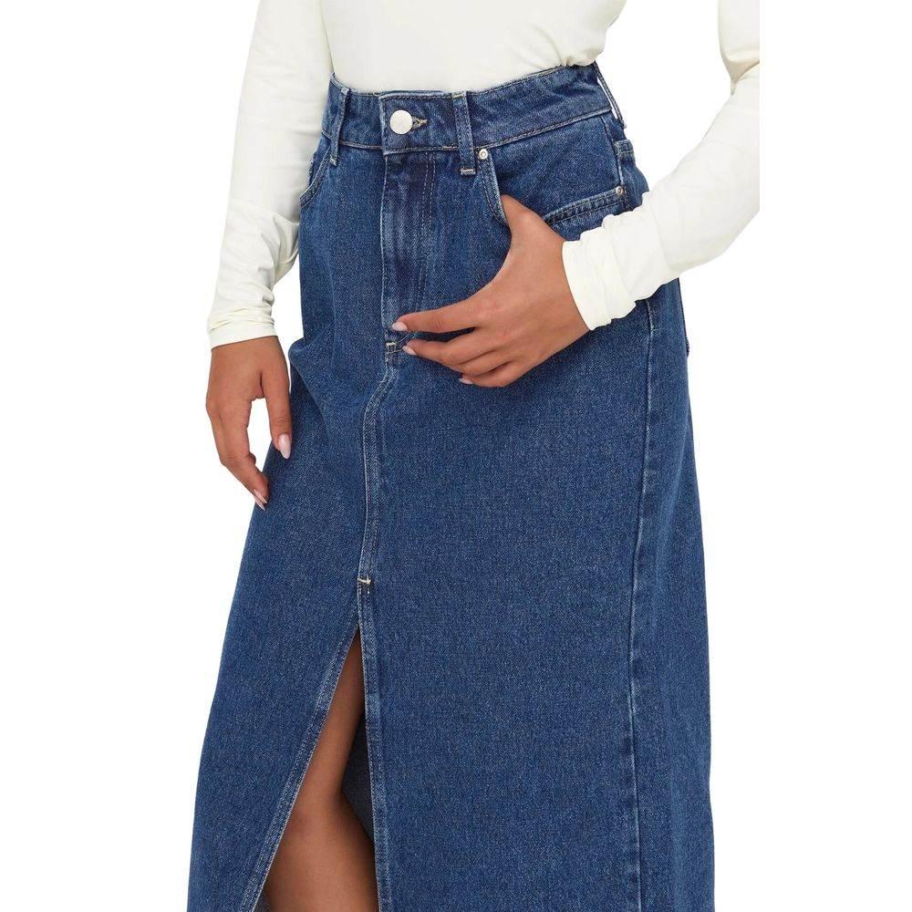 Only Blue Cotton Skirt - Hilstor
