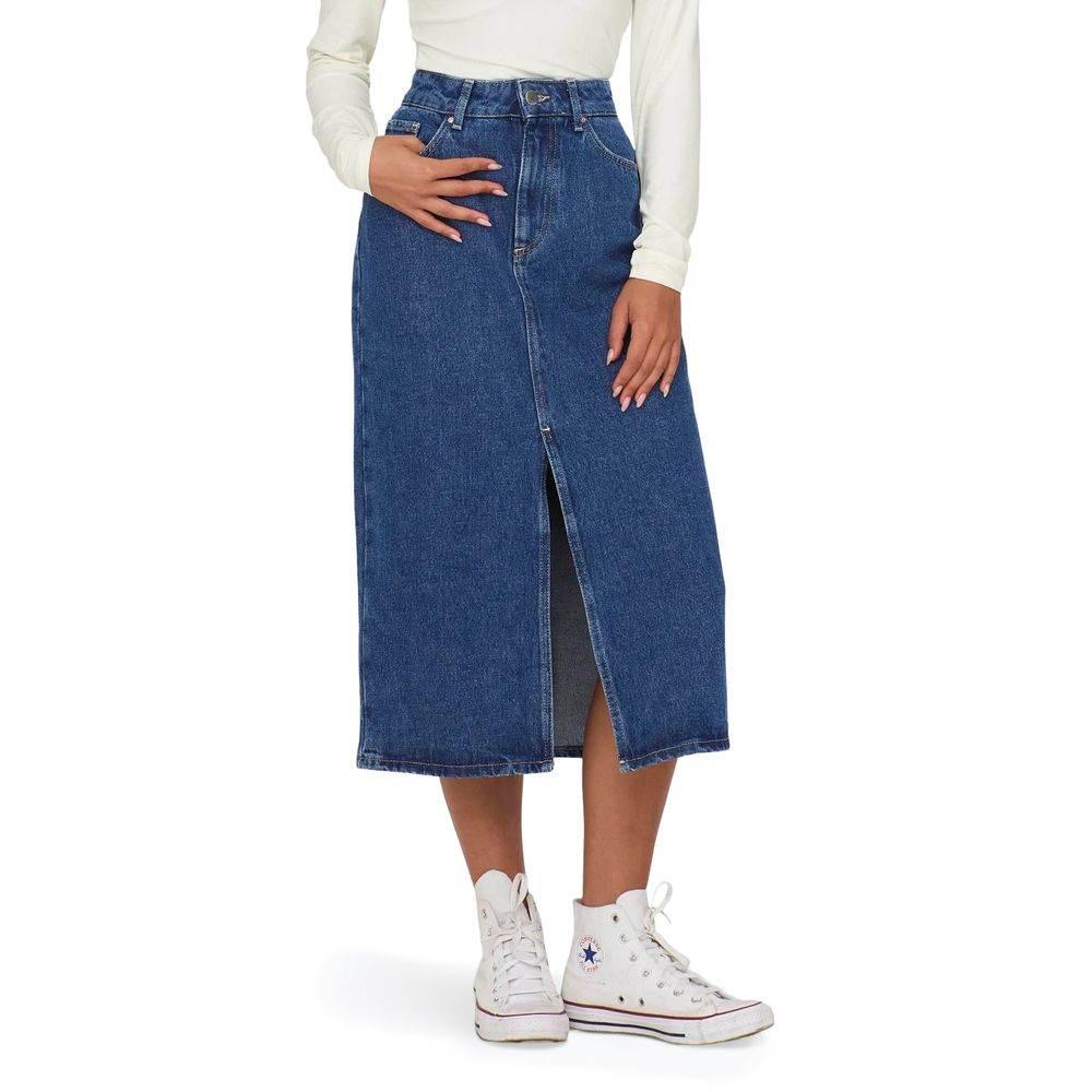 Only Blue Cotton Skirt - Hilstor