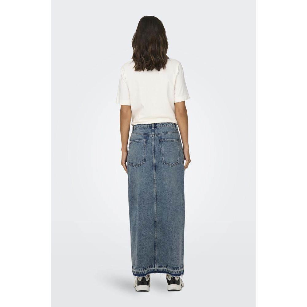 Only Blue Cotton Skirt - Hilstor