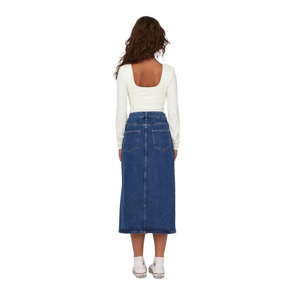 Only Blue Cotton Skirt - Hilstor