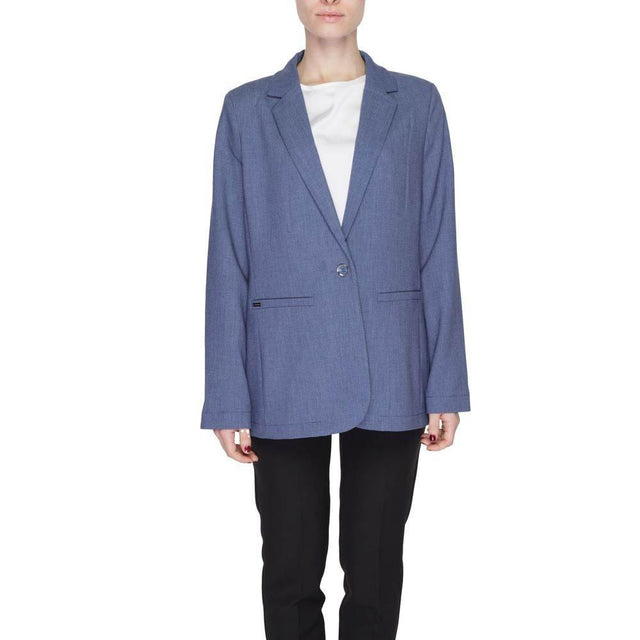 Street One Blue Polyester Suits & Blazer - Hilstor
