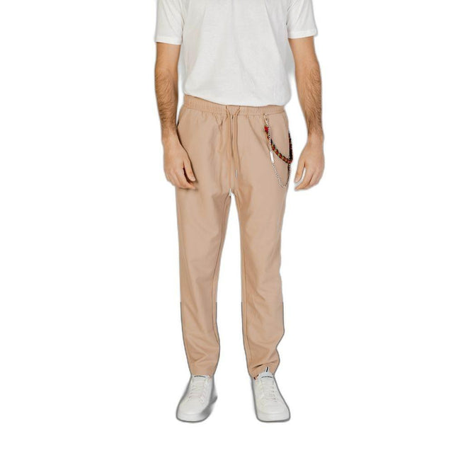 Gianni Lupo Beige Polyester Pant - Hilstor