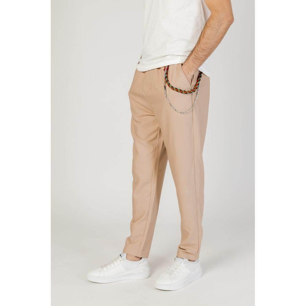 Gianni Lupo Beige Polyester Pant - Hilstor