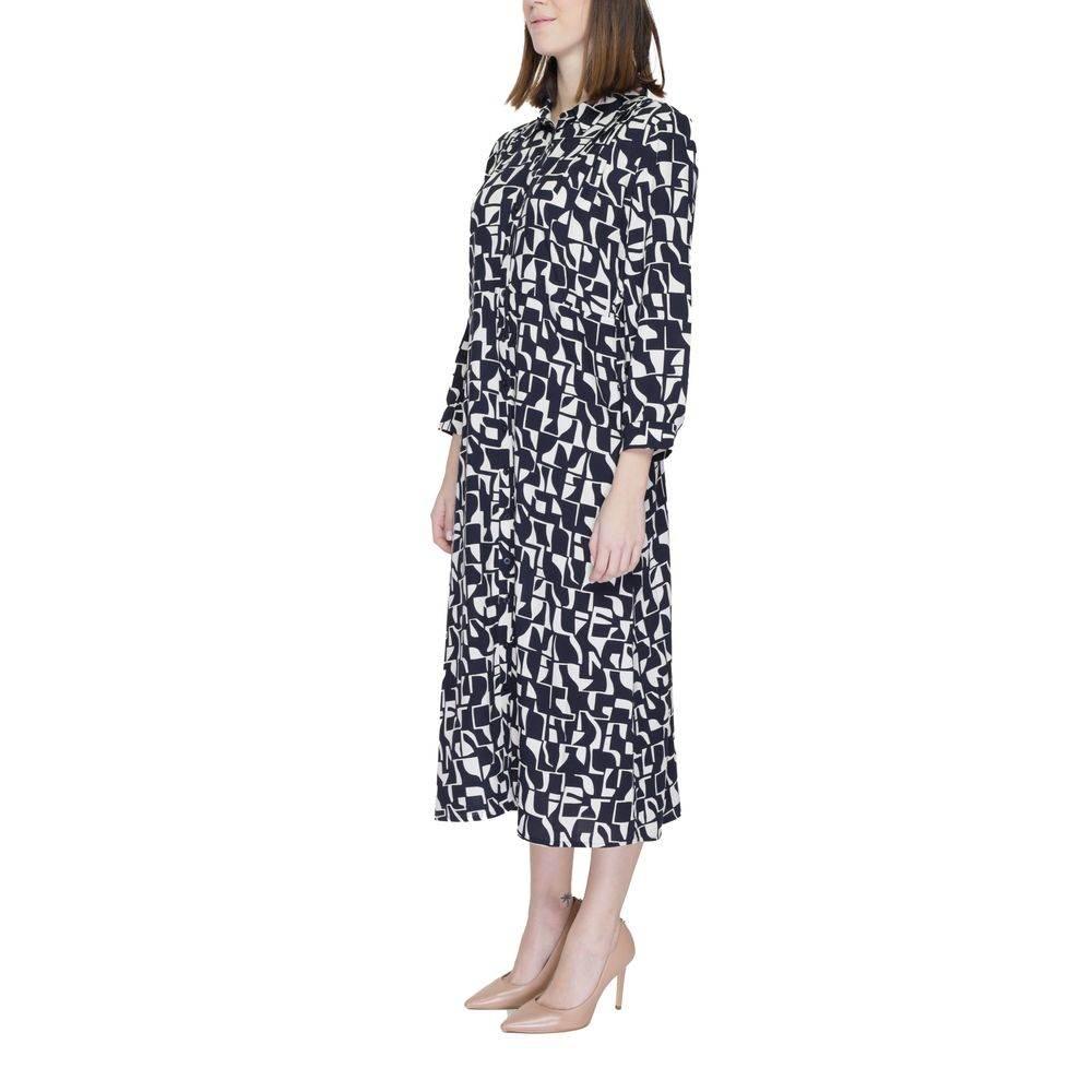 Street One Blue Viscose Dress - Hilstor